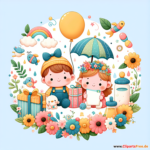 Kindertag Glückwunschkarte zum Drucken