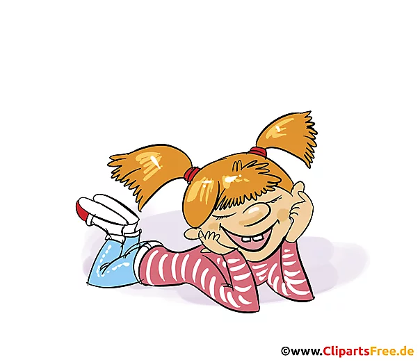 Mädchen mit roten Haaren Clipart, Comic, Bild, Illustration