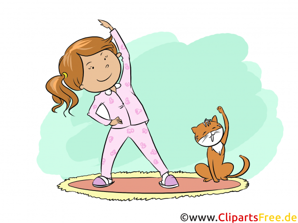 Morgengymnastik für Kinder - Bilder zum Tagesablauf gür Schule