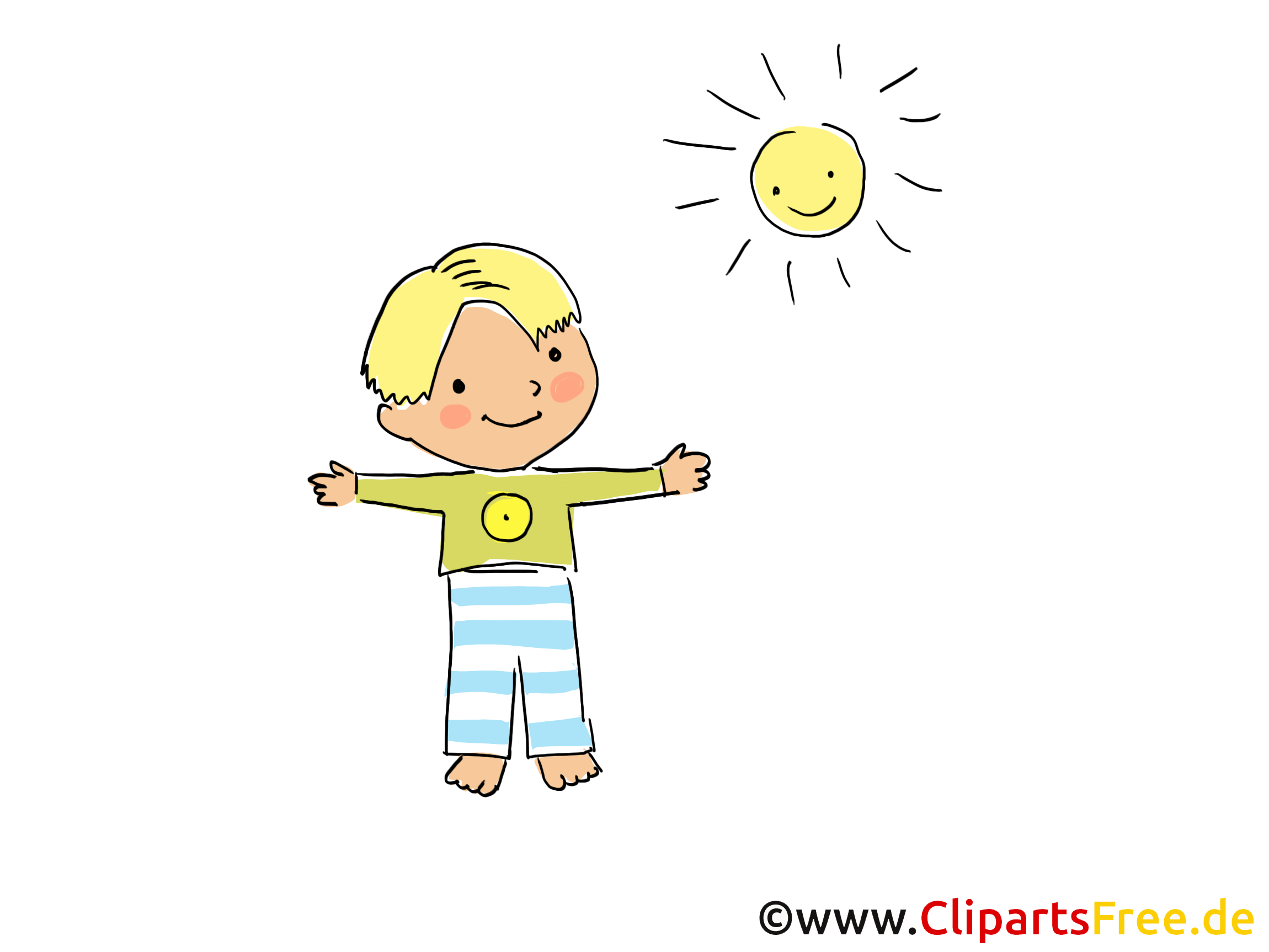 Junge Und Sonne Bild Clipart Cartoon Grafik Comic Gratis