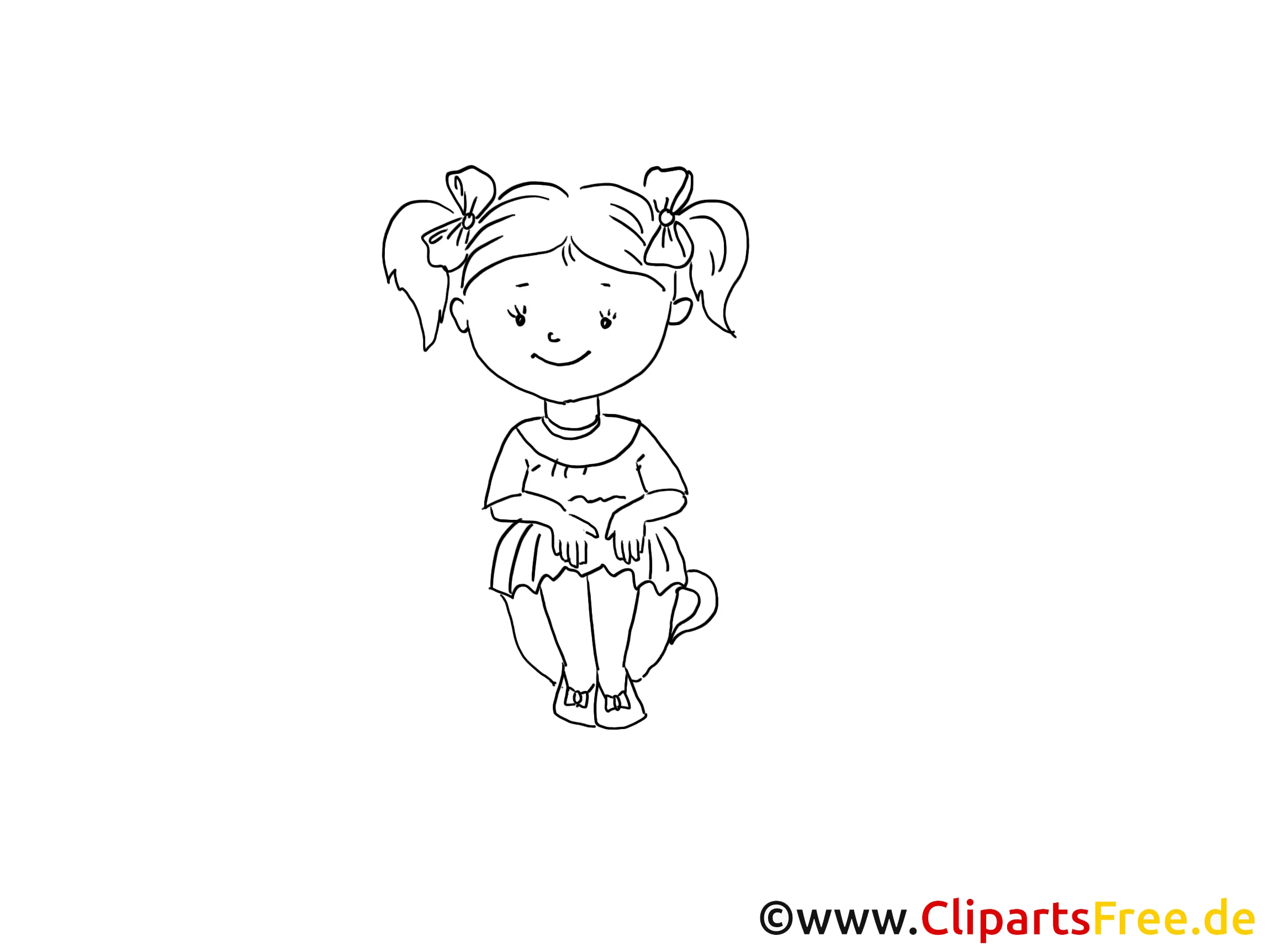 Kind in der Kinderkrippe Zeichnung, Bild schwarz-weiss, Clipart, Comic, Cartoon kostenlos