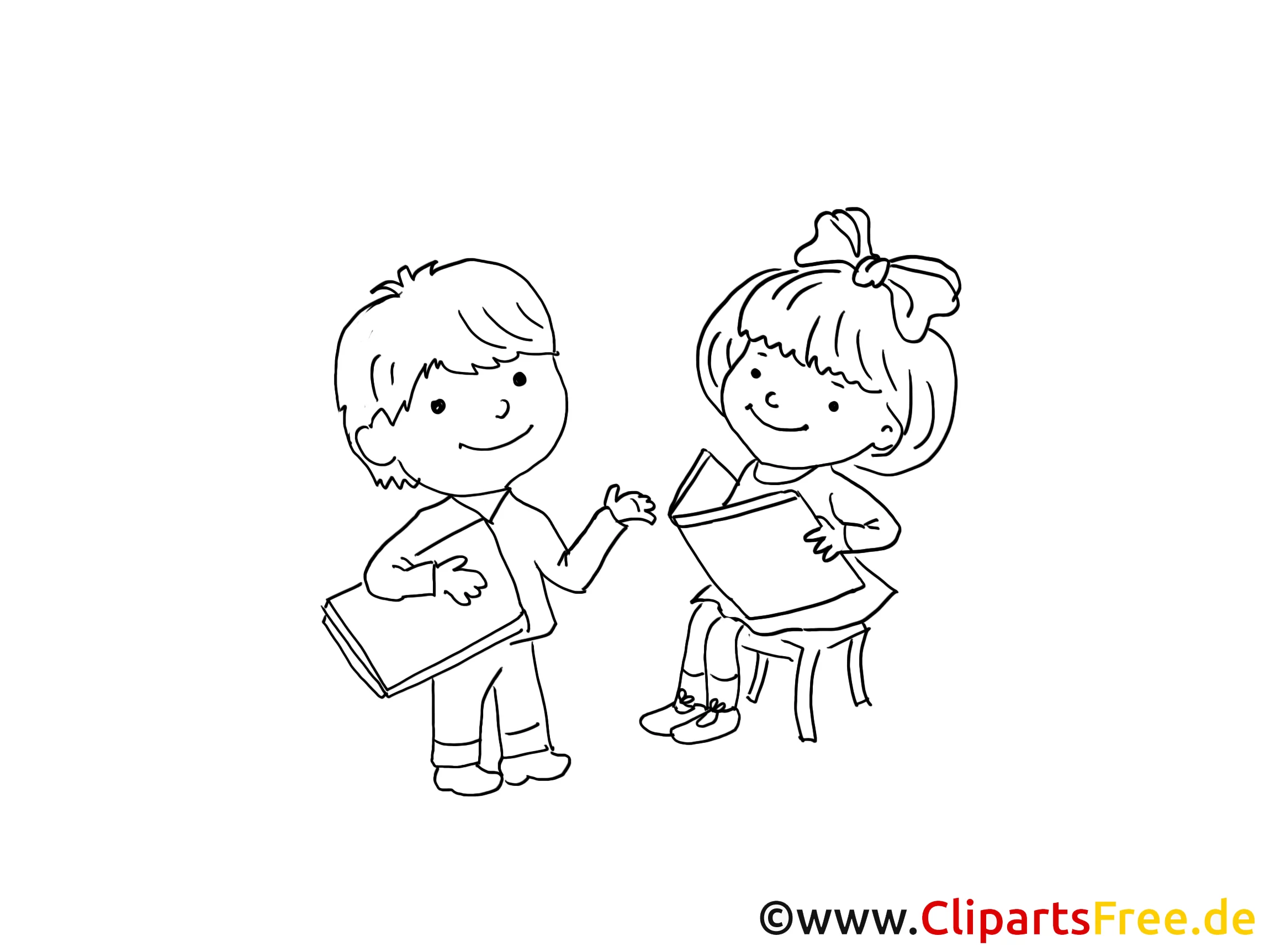 Kinder lernen Lesen - Vorschule Clipart, Bilder, Illustrationen gratis