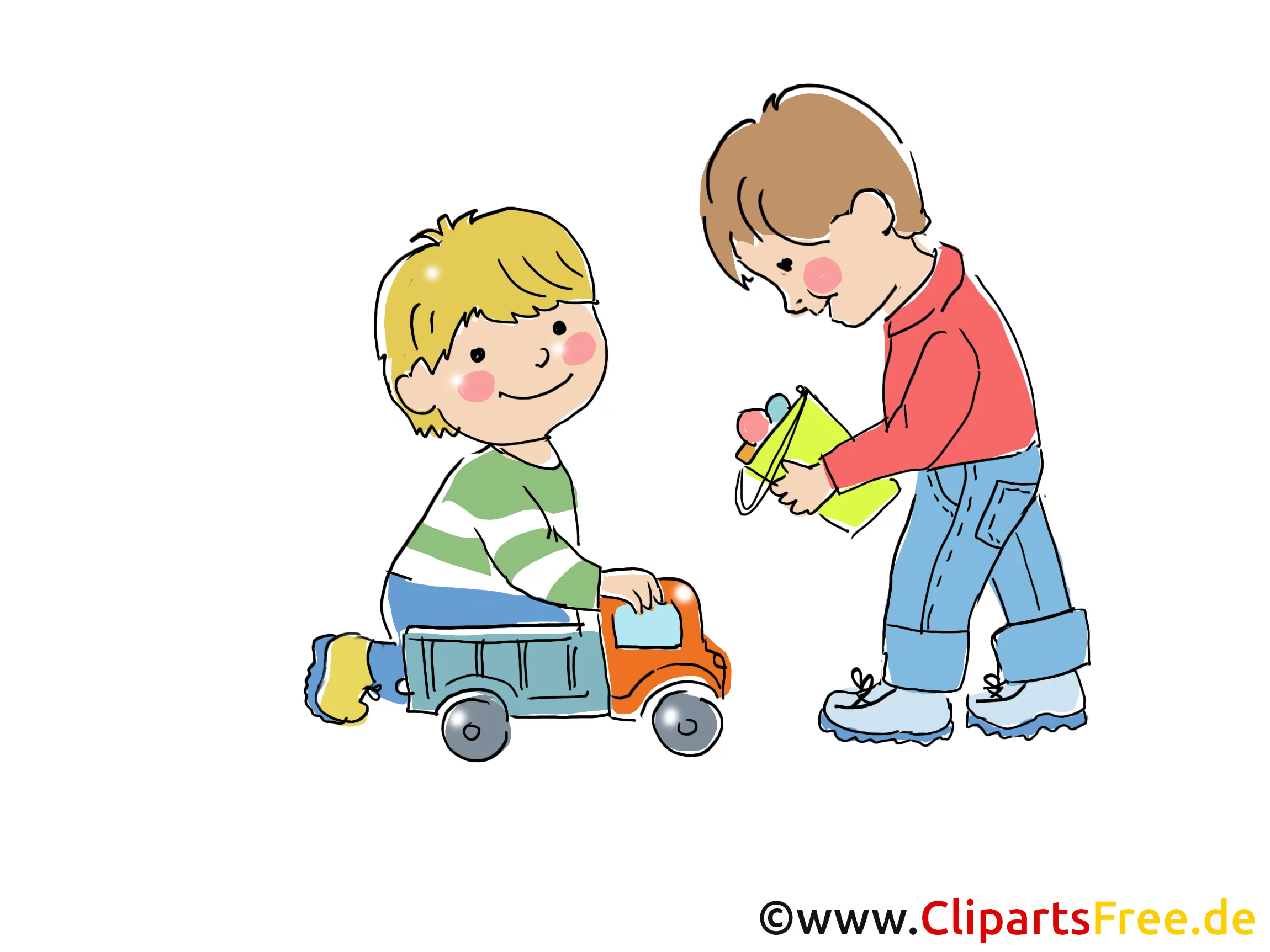 Kinder spielen in Kinderkrippe Bild, Clipart, Grafik, Comic gratis