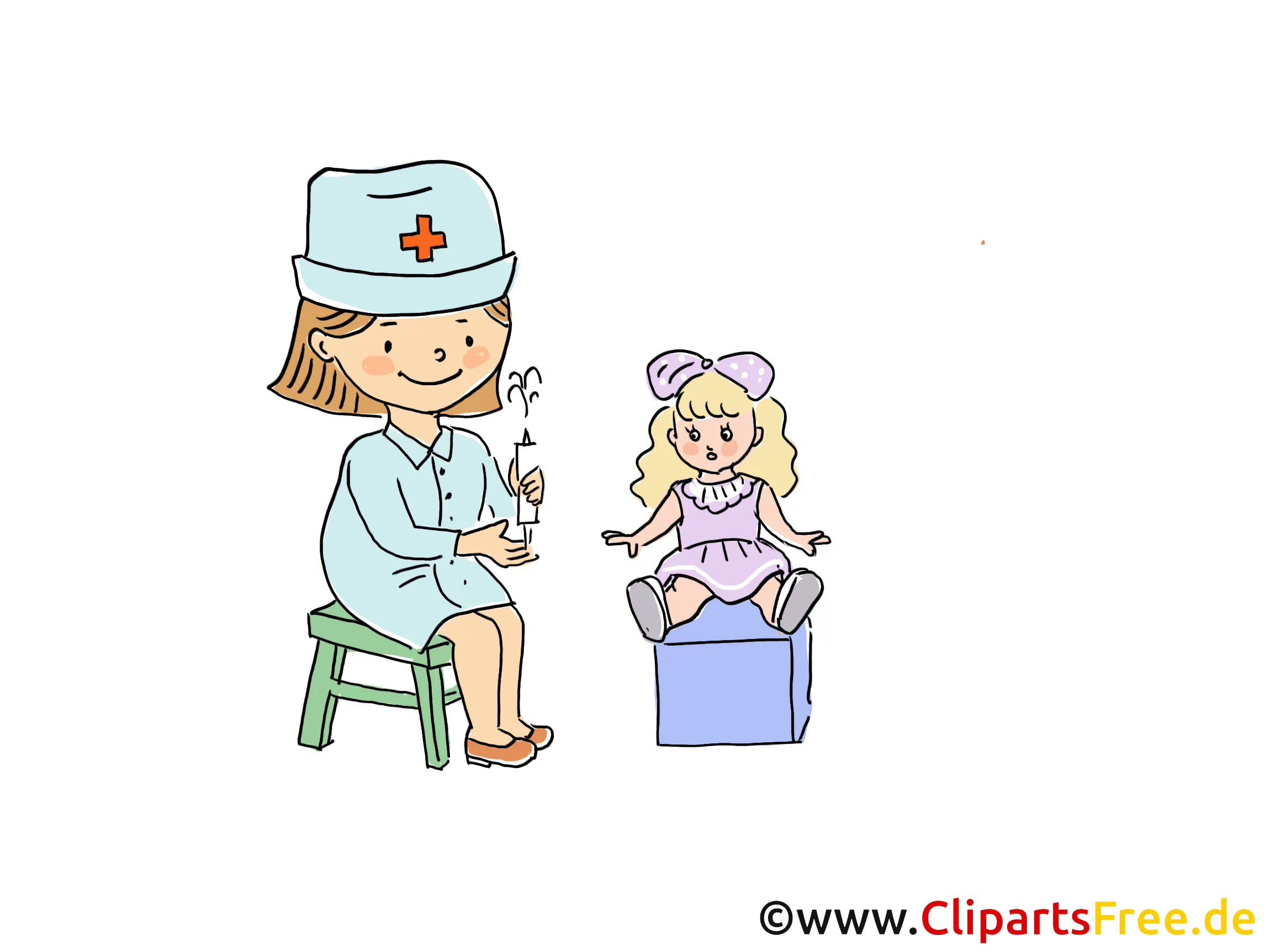 Kinderarzt spielen Bild, Clipart, Cartoon, Grafik, Comic gratis
