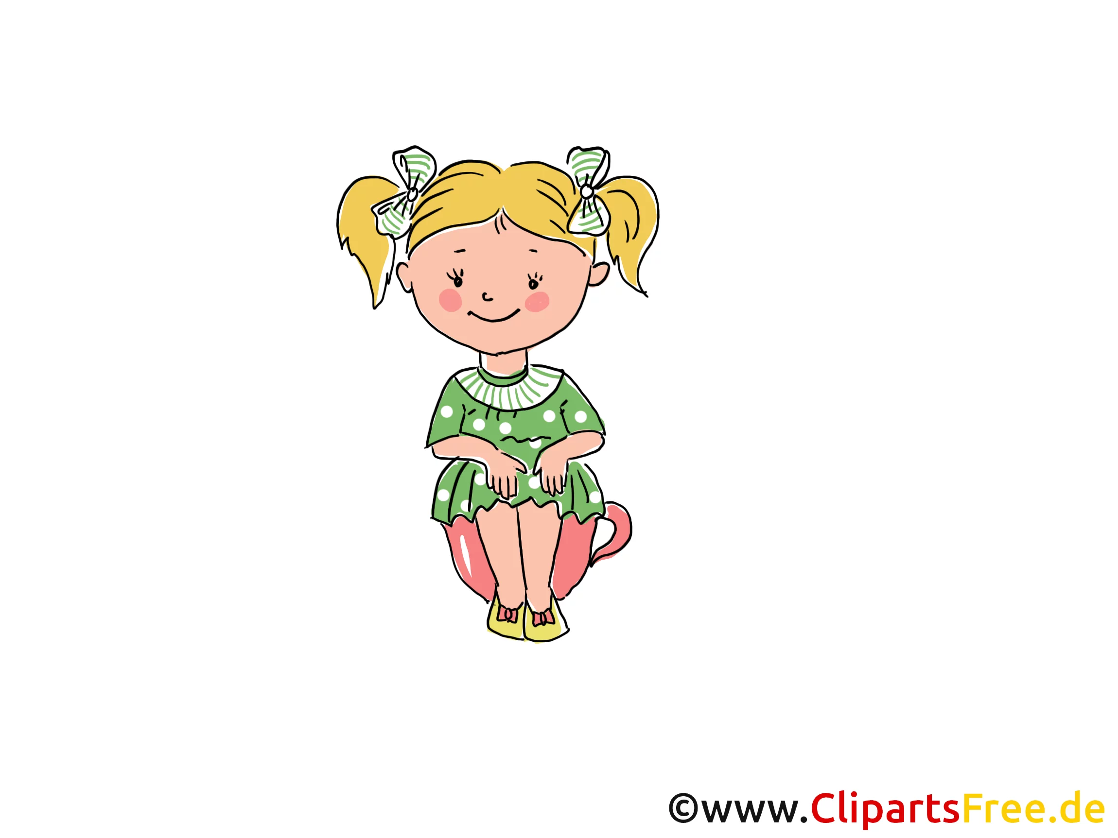 Mädchen im Kindergarten Bild, Clipart, Cartoon, Grafik, Comic gratis