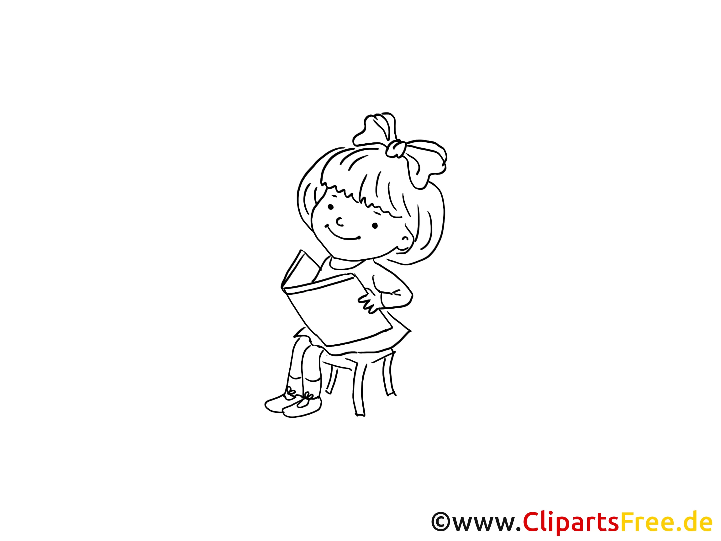 Singen im Kindergarten Zeichnung, Bild schwarz-weiss, Clipart, Comic, Cartoon kostenlos