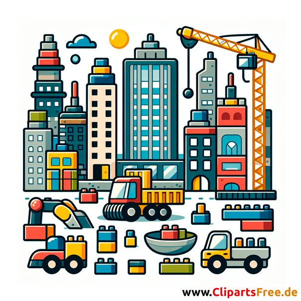 Bausteine Clipart - Bilder mit Kinderspielzeug