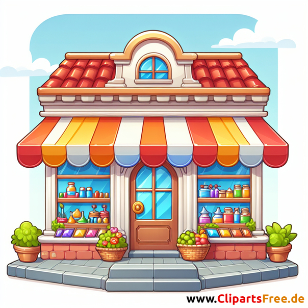 Laden Clipart - Bilder mit Kinderspielzeug