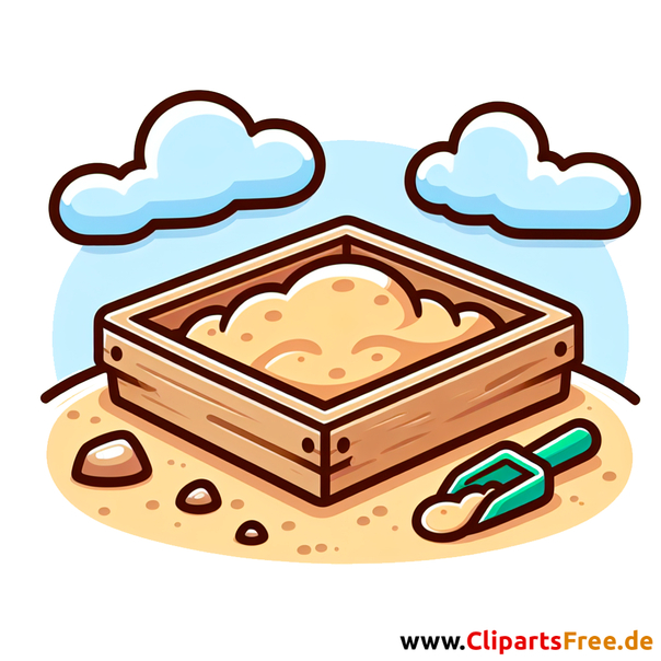 Sandkasten Clipart - Bilder mit Kinderspielzeug