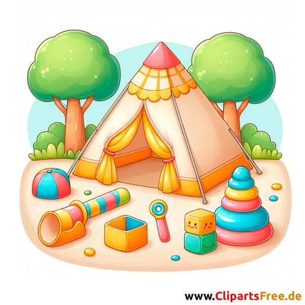 Spielzelt Clipart - Bilder mit Kinderspielzeug