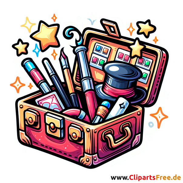Zauberkasten Clipart - Bilder mit Kinderspielzeug