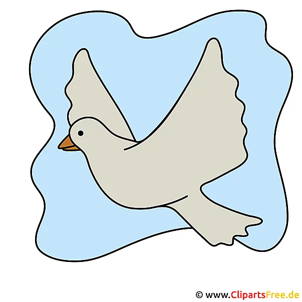 Einladung zur Kommunion mit  Cliparts selbst gestalten - Taube Bild