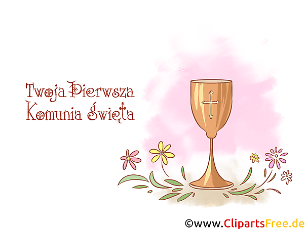 Clipart Kelch - Einladungen zur Erstkommunion auf Polnisch selbst gestalten