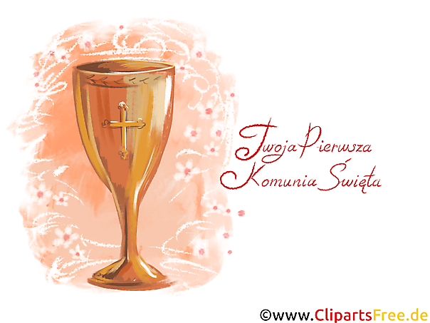 E-Karte zur Kommunion auf Polnisch - Clipart, Bild, Grußkarte