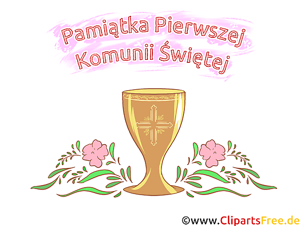 Erstkommunion Glückwunschkarte auf Polnisch zum Drucken