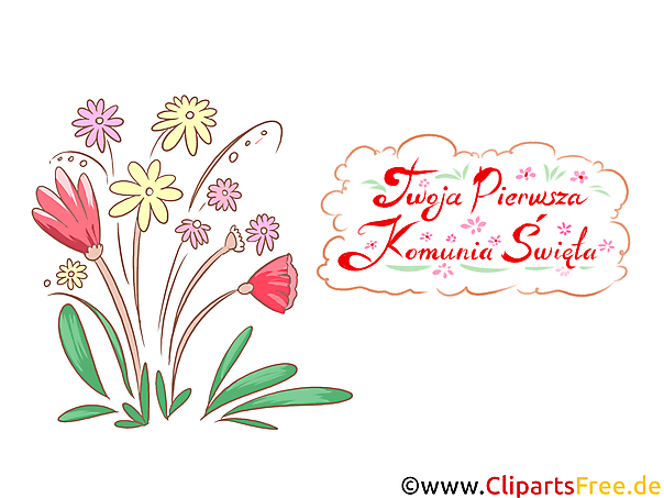 Gratulation Kommunion auf Polnisch