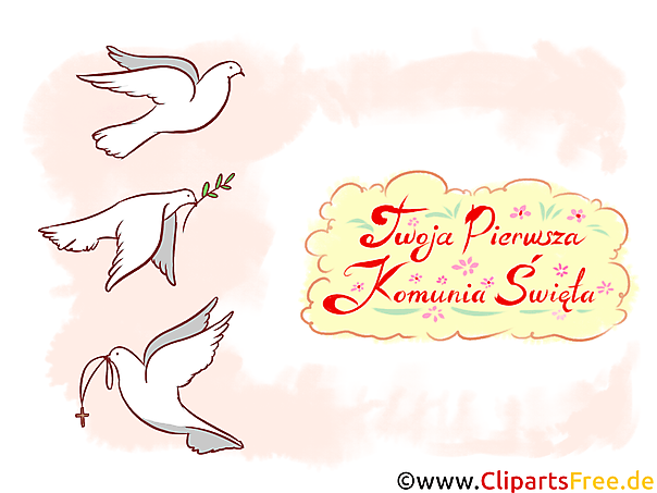 Kommunion Grafik, E-Karte, Clip Art auf Polnisch