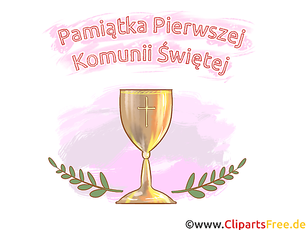 Kostenlose Vorlage zum Drucken zur Kommunion in polnischer Sprache