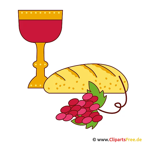Wein und Brot Illustration - Kommunion Bilder kostenlos