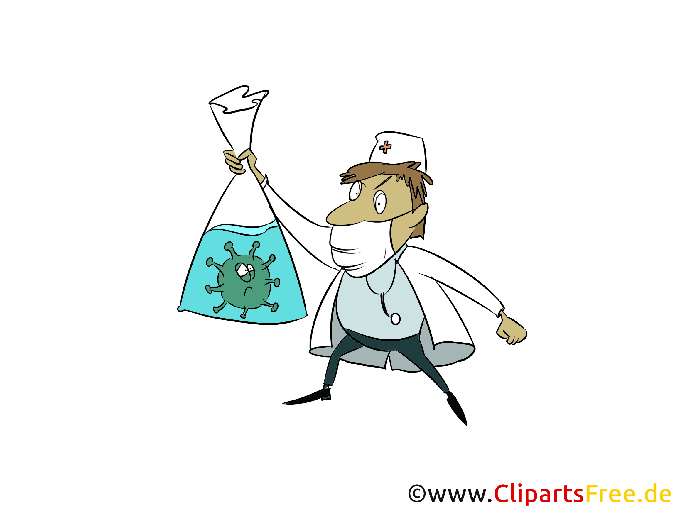 Arzt mit Mundschutzmaske - Virus Cliparts Arzt mit Mundschutzmaske - Virus Cliparts