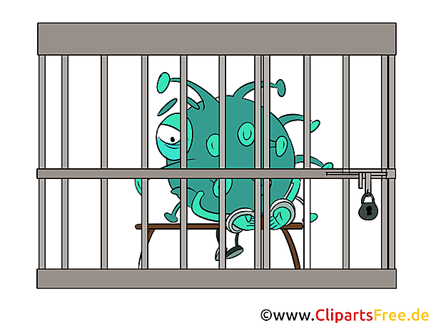 Bakterie isoliert im Käfig Bild, Clipart, Comic