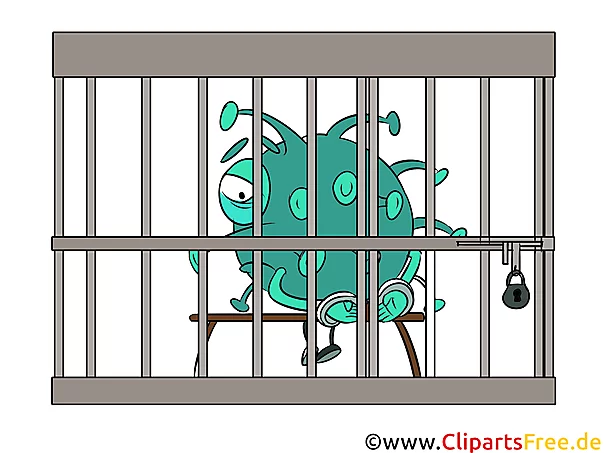 Bakterie isoliert im Käfig Bild, Clipart, Comic