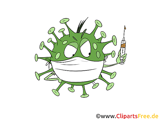 Bakterie, Virus mit Spritze - Medizin Cliparts kostenlos