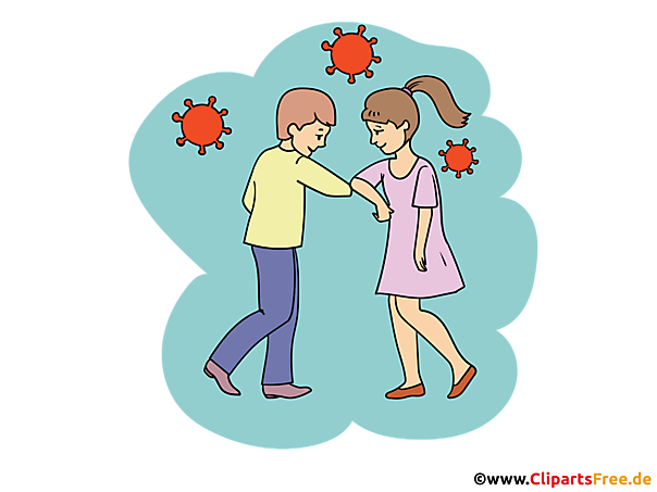 Begrüßen ohne Händeschlag - Corona Clipart, Bild, Grafik