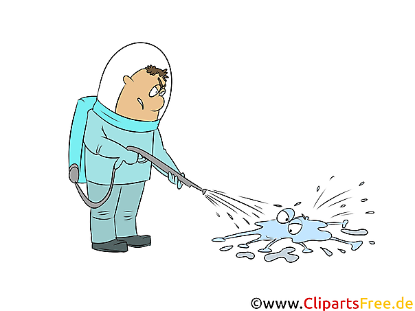 Desinefktion auf den Straßen gegen Virus Clipart, Illustration, Bild