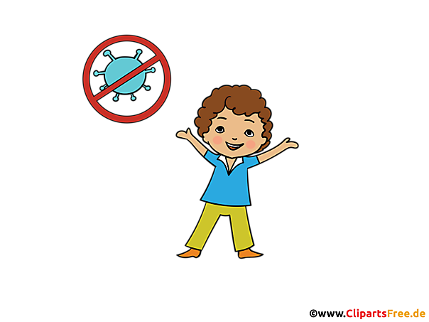 Fröhliches Kind Corona Clipart, Illustration, Bild