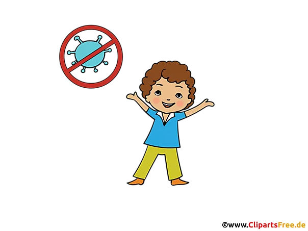 Fröhliches Kind Corona Clipart, Illustration, Bild