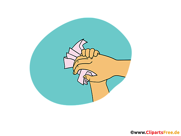 Hände abtrocknen Illustration für Schule und Kindergarten