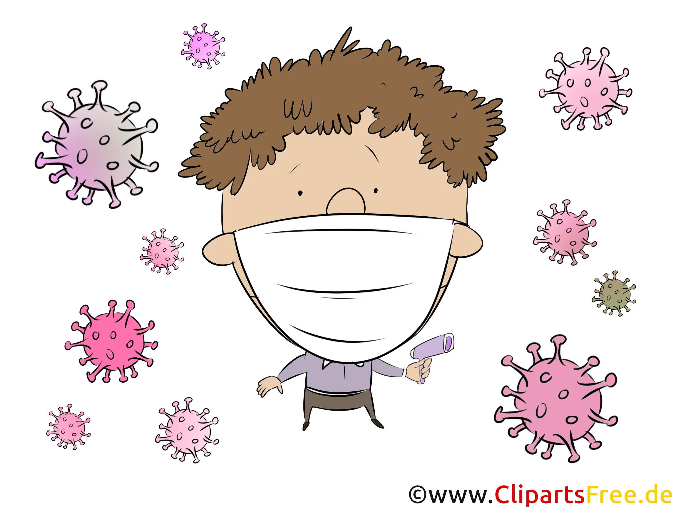 Junge mit Mundschutzmaske Bild, Grafik, Clipart zum drucken
