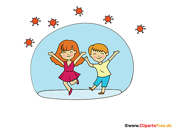 Kinder spielen draußen - Corona Bilder zum Drucken