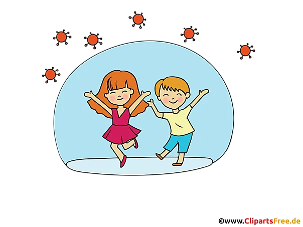 Kinder spielen draußen - Corona Bilder zum Drucken