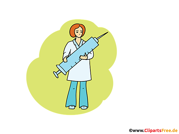 Krankenschwester mit Impfung Bild, Illustration, Grafik