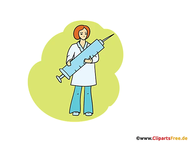 Krankenschwester mit Impfung Bild, Illustration, Grafik
