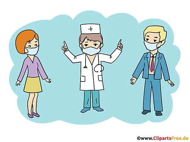 Maske tragen und Abstand halten Illustration, Bild für Schule und Kindergarten
