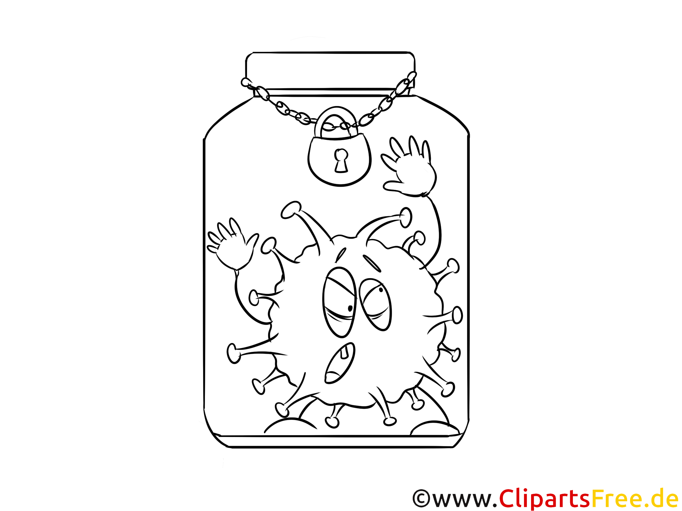 Virus Grippe Bild zum Malen und Drucken