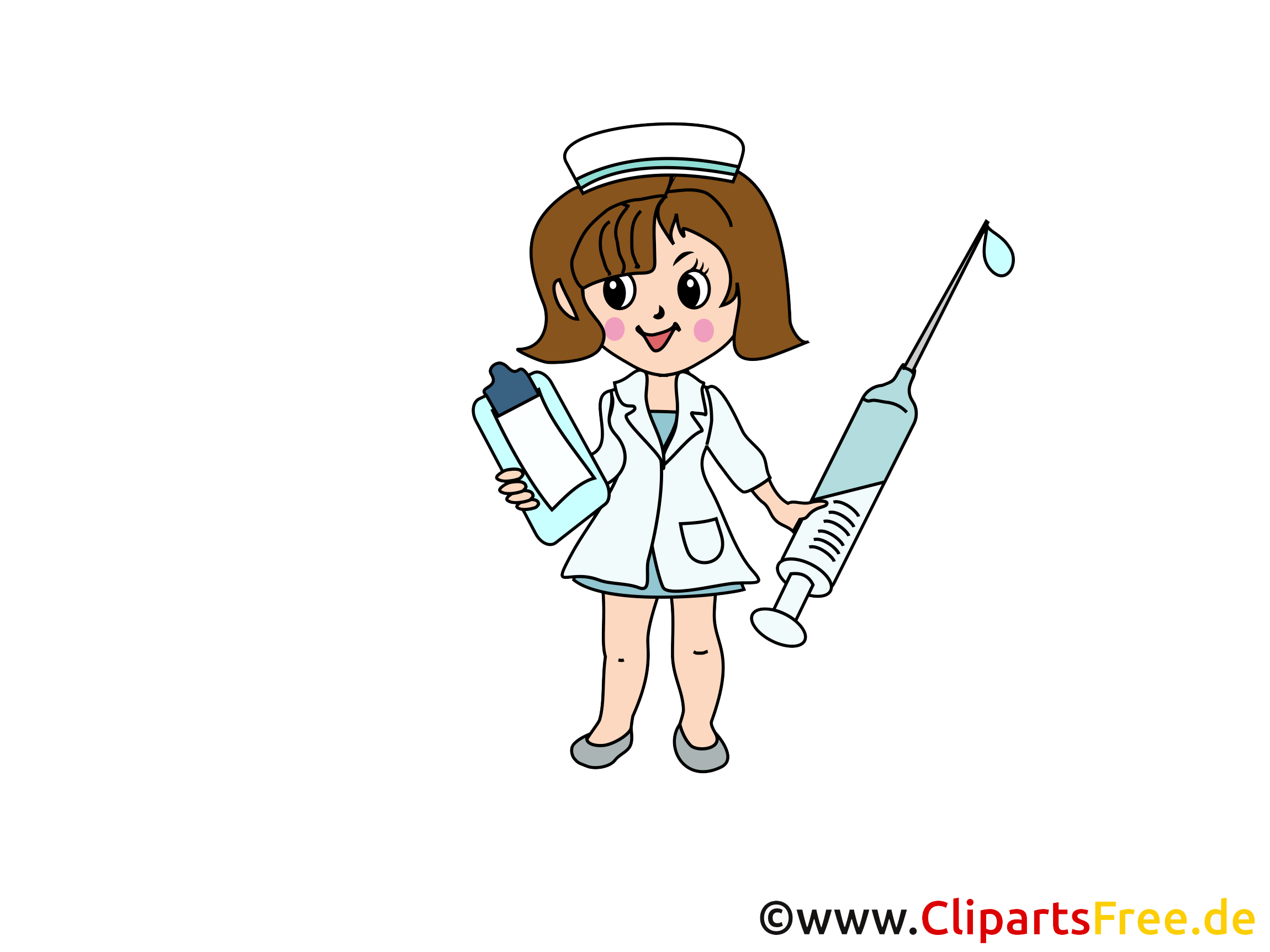 Krankenschwester und Spritze Bild, Cartoon, Image