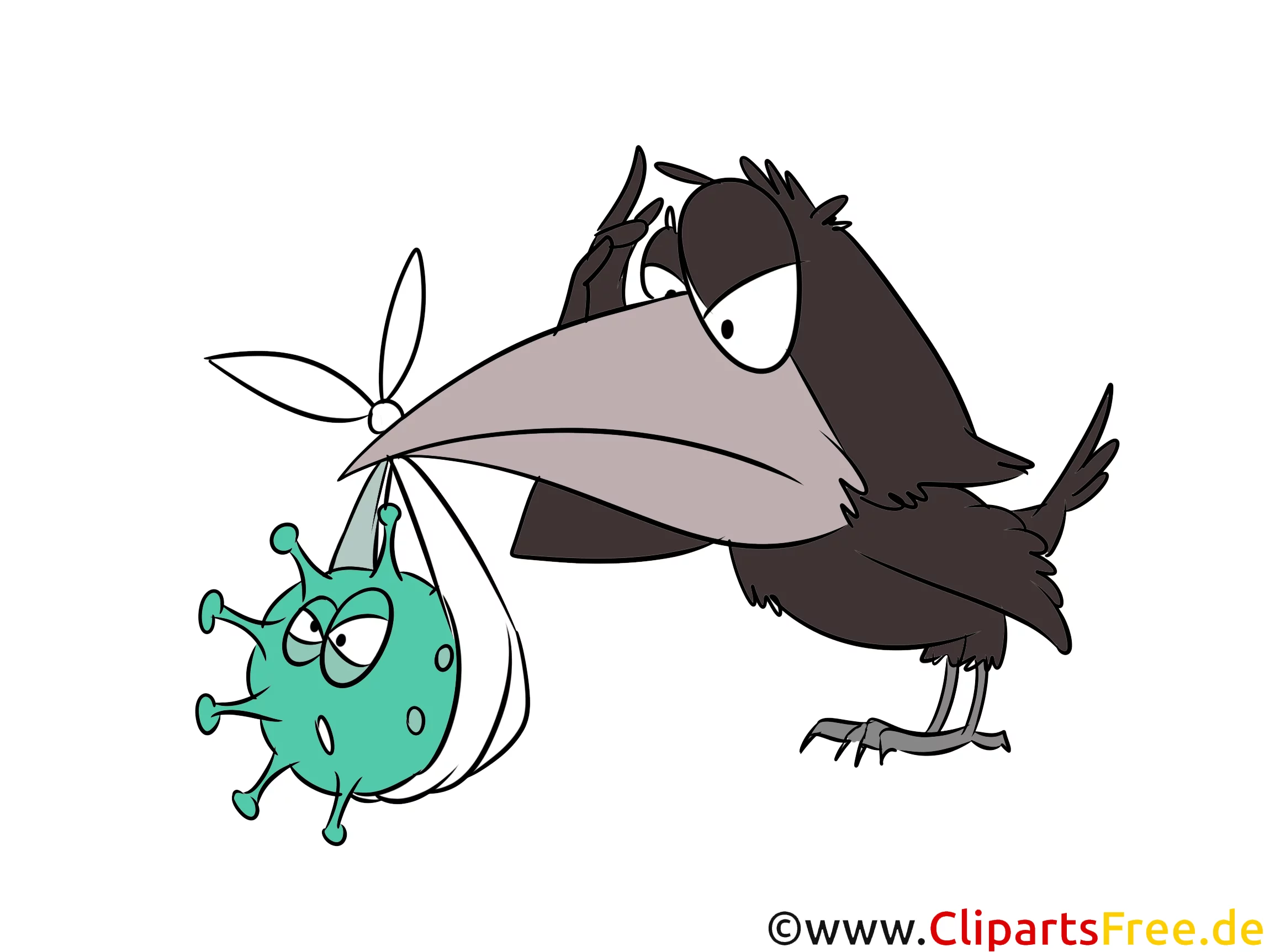Virus Illustrationen und Clip Art - Rabe, Vogel