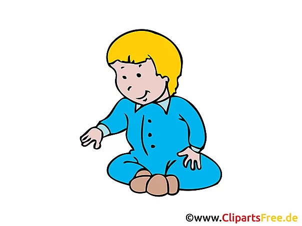 Baby spielt im Sitzen Bild, Clipart, Illustration, Grafik, Zeichnung