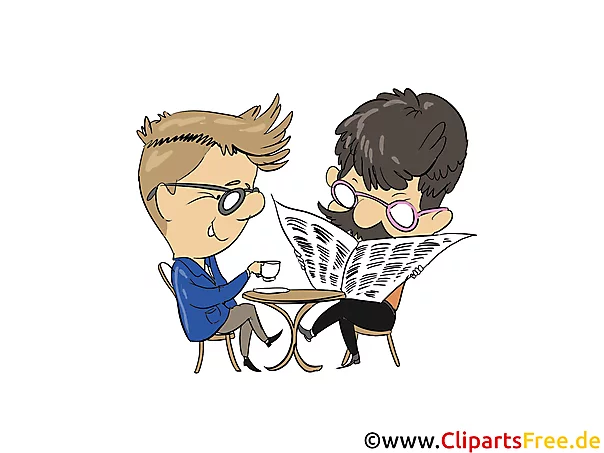 Kafee trinken am Nachmittag Bild, Clipart, Illustration