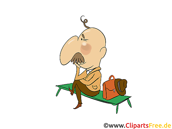 Mensch wartet auf einen Bus an Haltestelle Clipart, Bild, Illustration