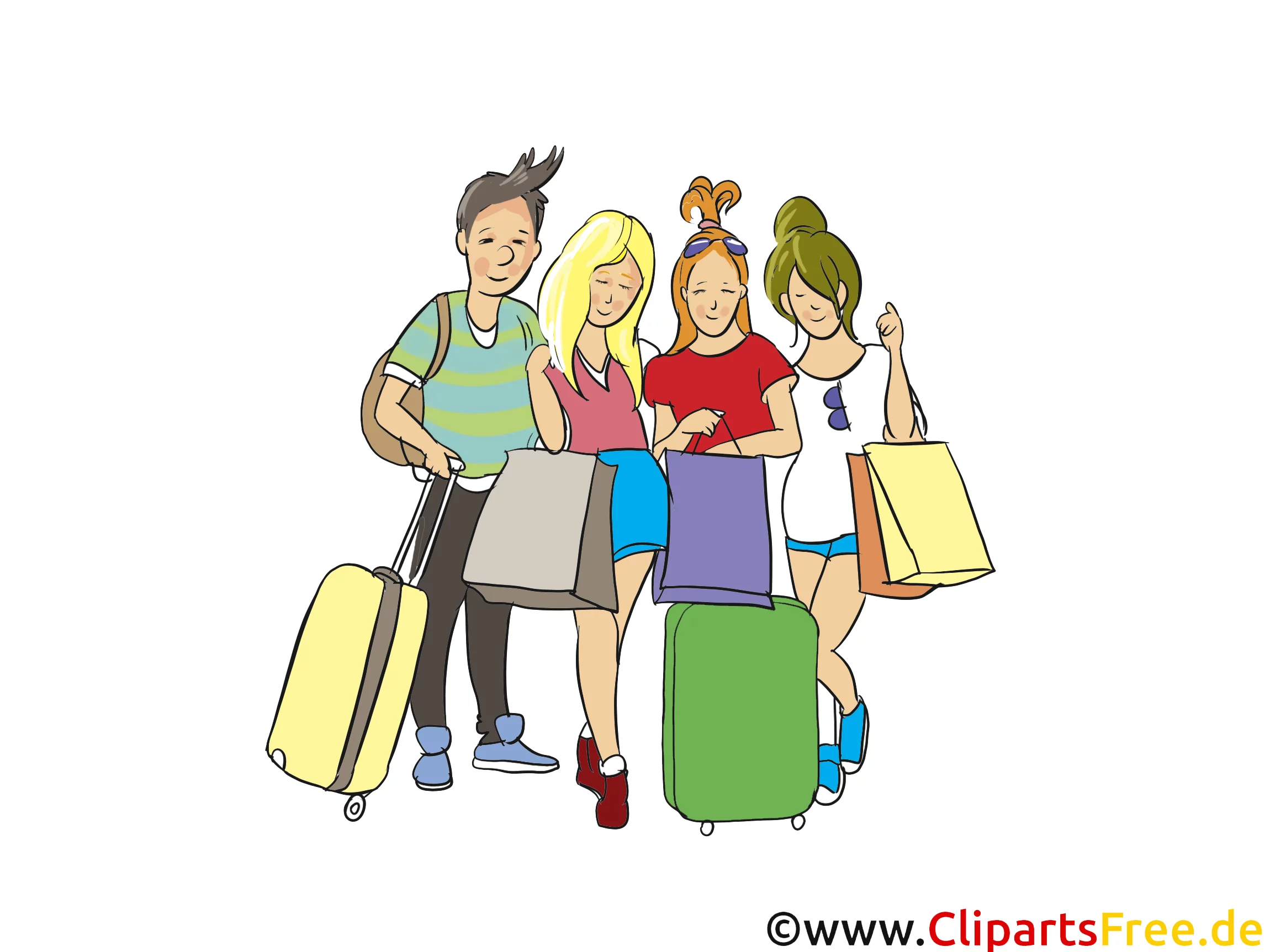 Shopping im Urlaub - Menschen, Menschenbilder, Cliparts Menschen