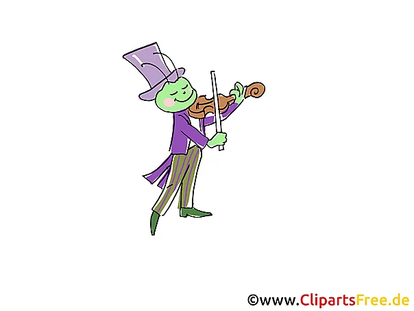 Heuschrecken spielt Geige Comic, Cartoon, Clipart, Bild, Zeichnung, Illustration free