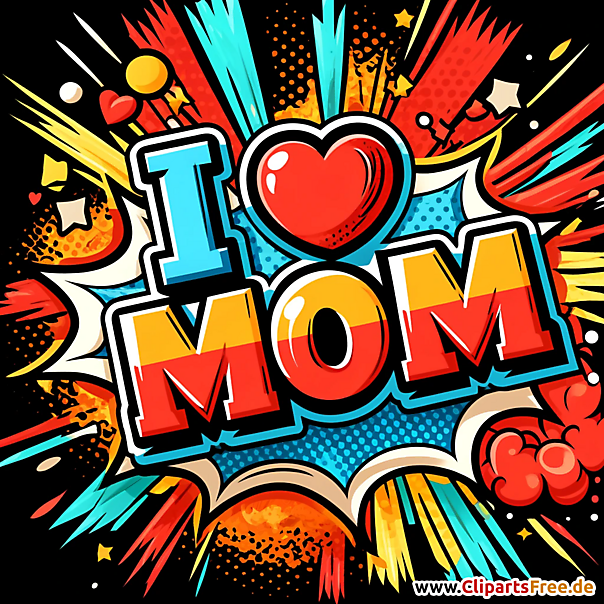 Comic Illustration Ich liebe Mama