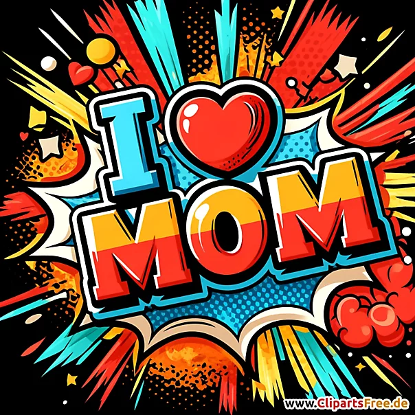 Comic Illustration Ich liebe Mama