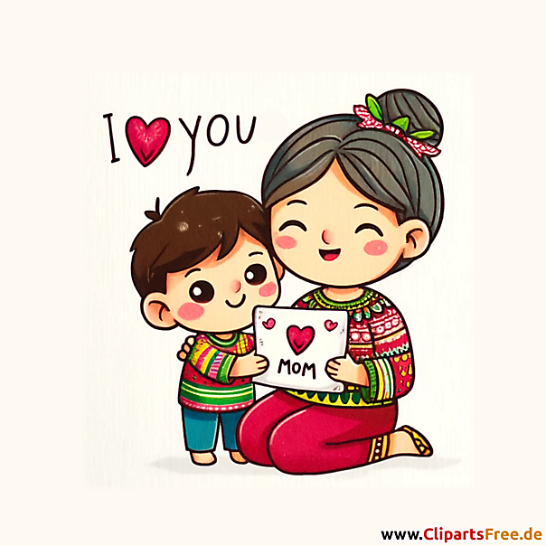 Ich liebe dich Mama Bild, Clipart