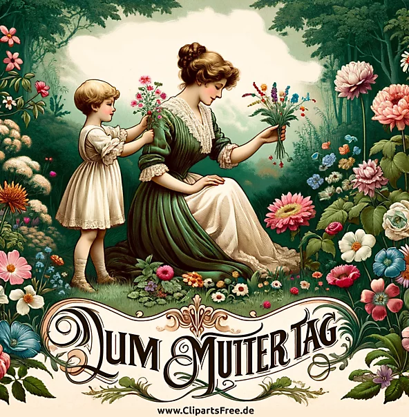 Retro Glückwunschkarte zum Muttertag
